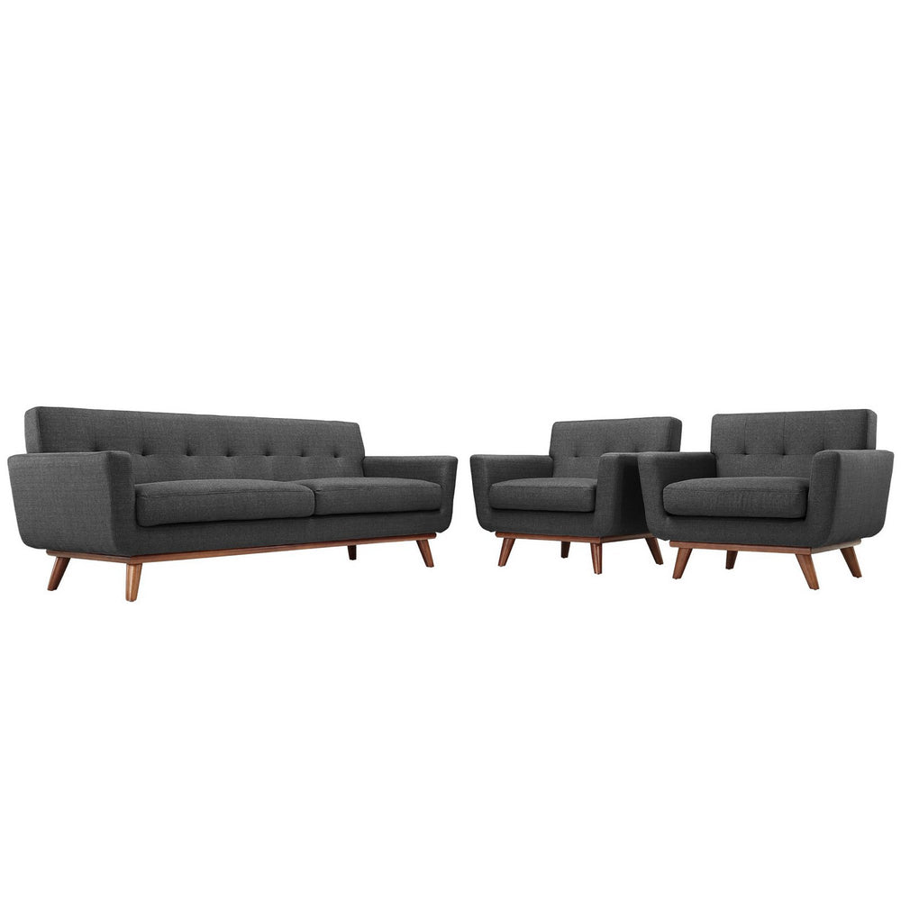 Engage Armchairs and Sofa Set of 3 in Gray