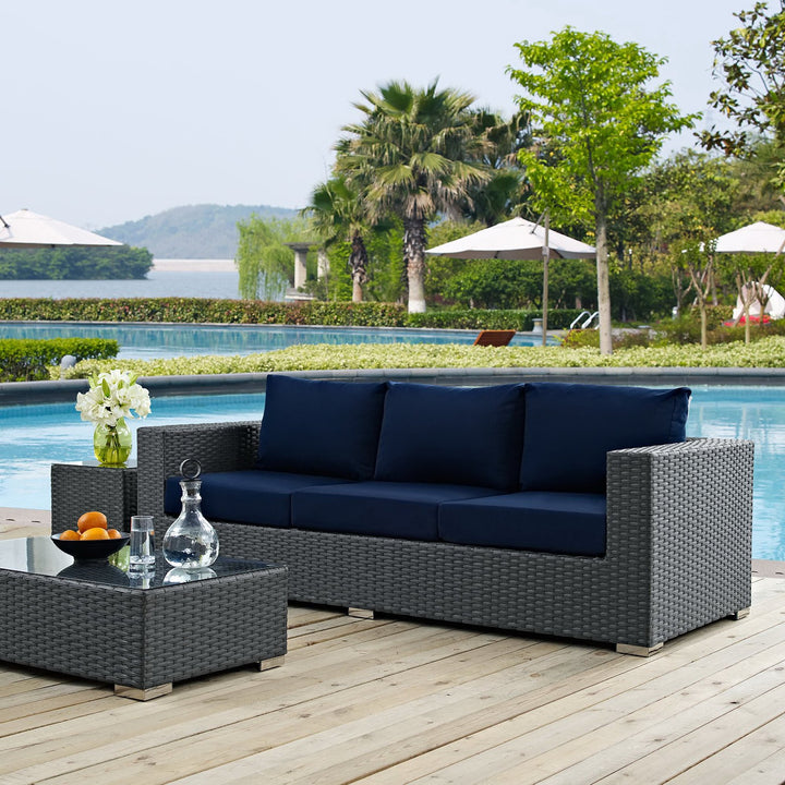 Sojourn Outdoor Patio Sunbrella® Sofa in Canvas Navy