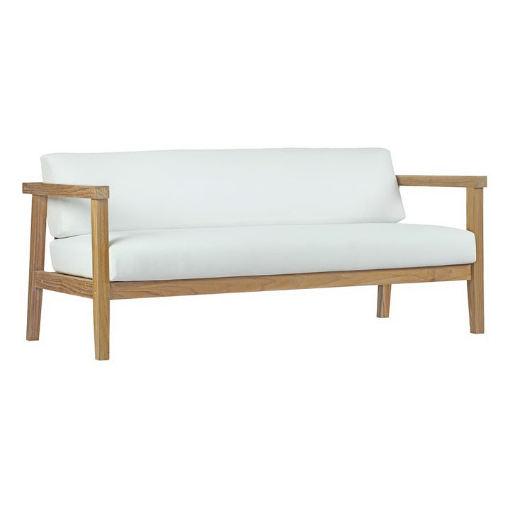 Bayport Outdoor Patio Teak Sofa in Natural White