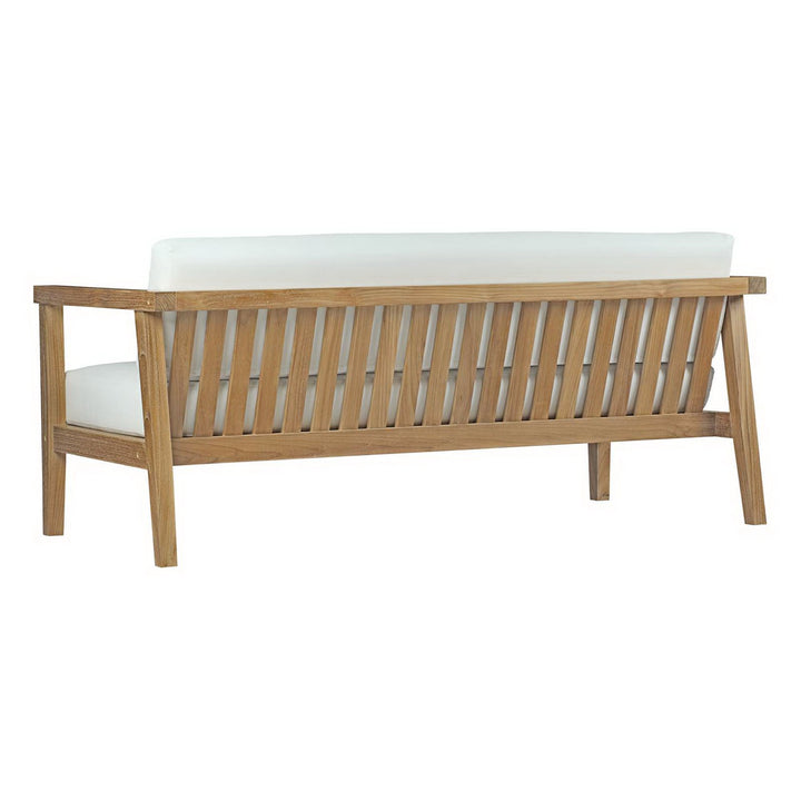 Bayport Outdoor Patio Teak Sofa in Natural White