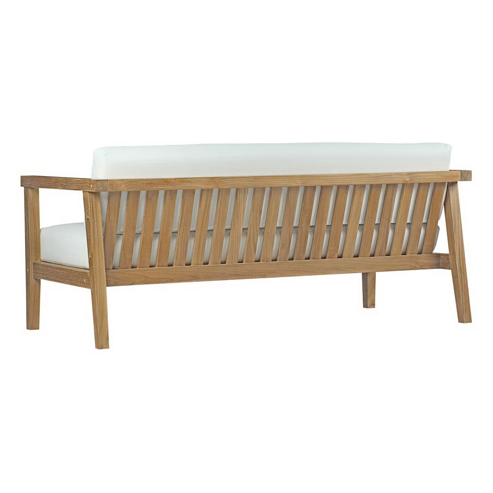 Bayport Outdoor Patio Teak Sofa in Natural White