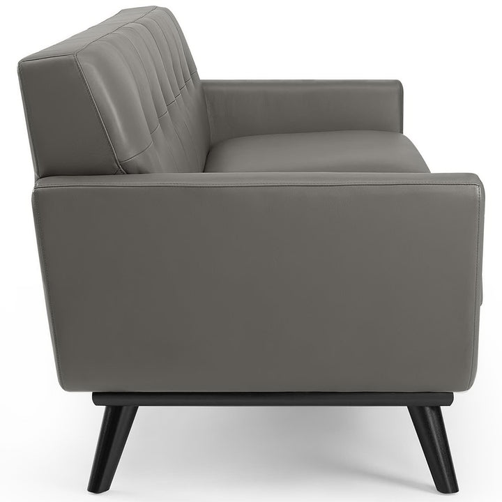 Engage Top-Grain Leather Living Room Lounge Sofa in Gray