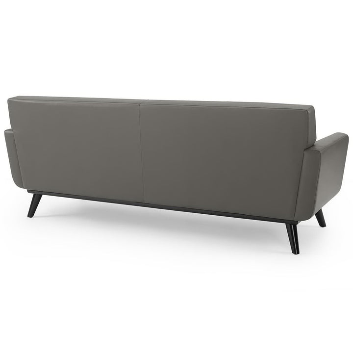 Engage Top-Grain Leather Living Room Lounge Sofa in Gray