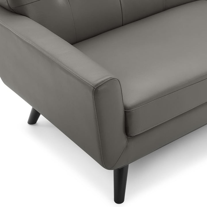 Engage Top-Grain Leather Living Room Lounge Sofa in Gray