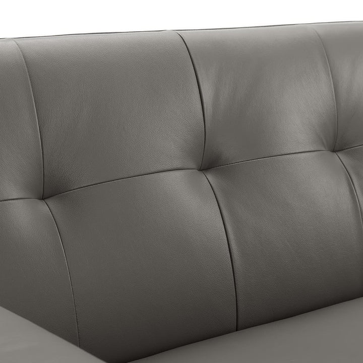 Engage Top-Grain Leather Living Room Lounge Sofa in Gray