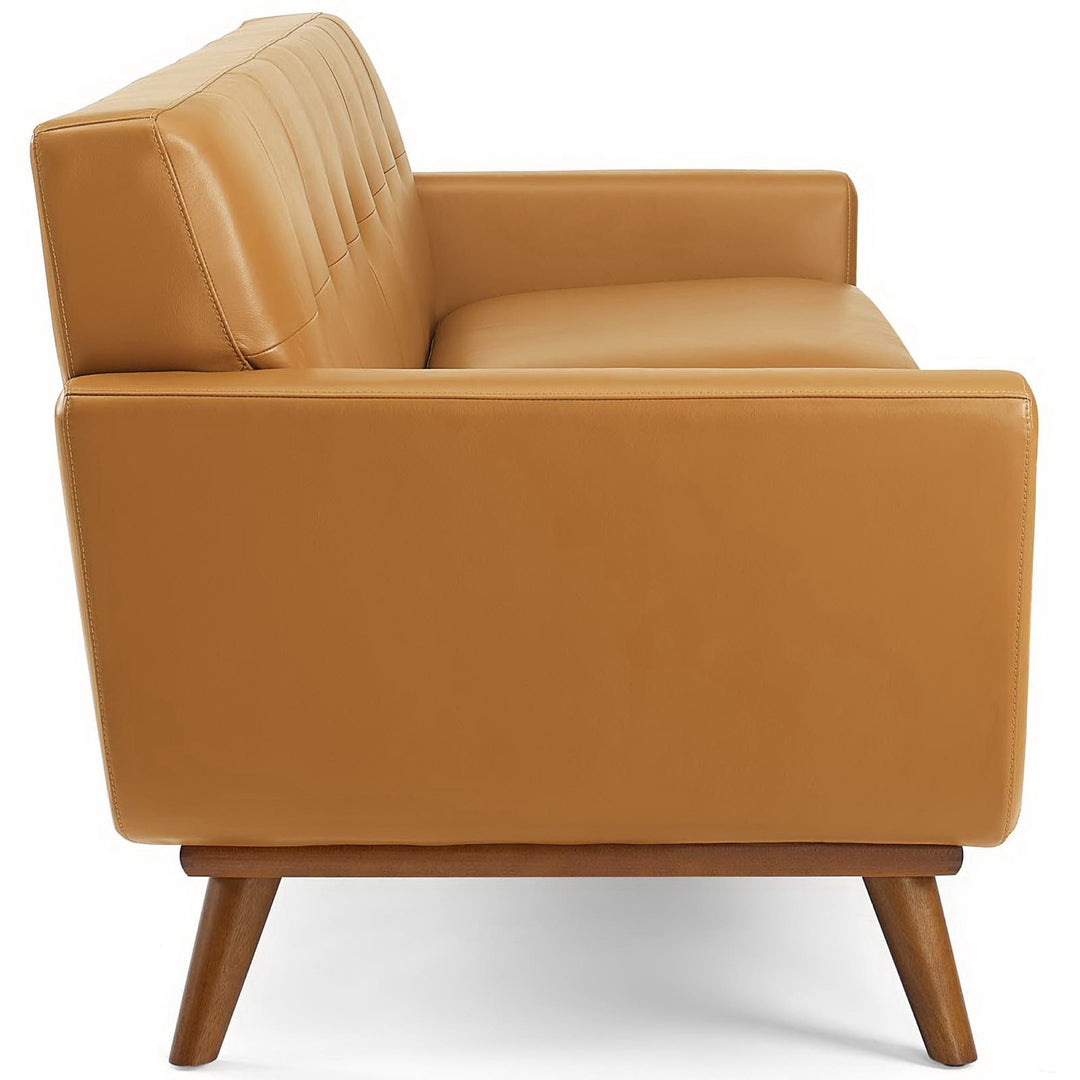 Engage Top-Grain Leather Living Room Lounge Sofa in Tan