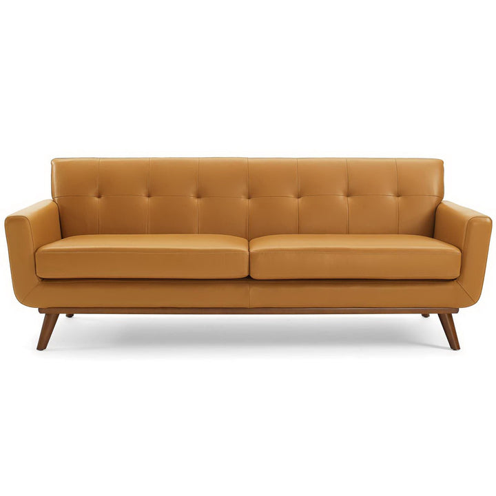 Engage Top-Grain Leather Living Room Lounge Sofa in Tan