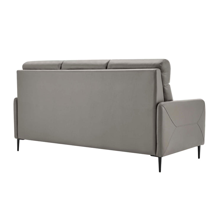 Modway Huxley Leather Sofa in Gray