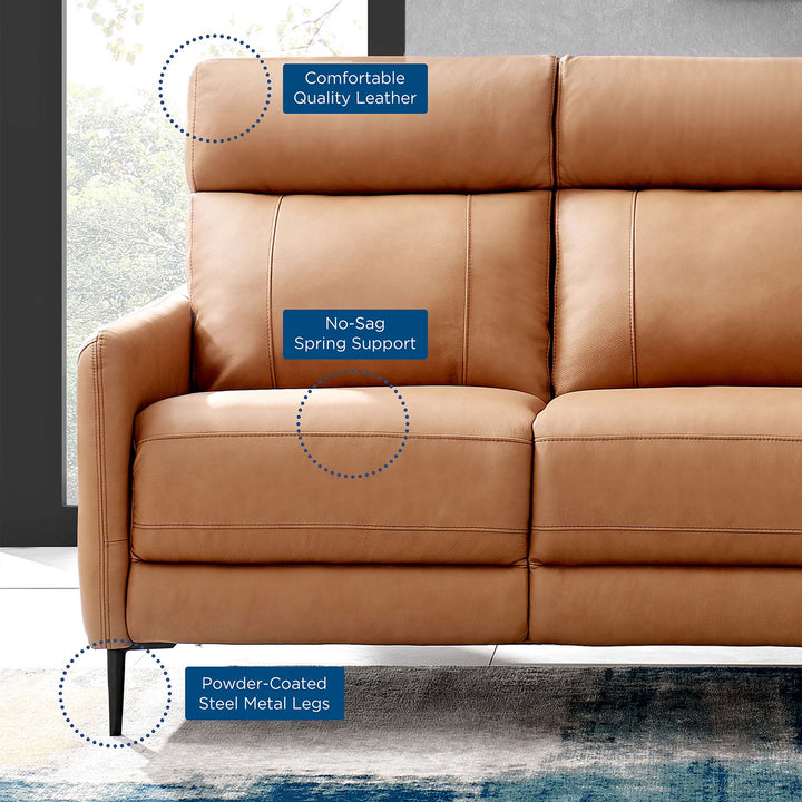 Huxley Leather Sofa in Tan