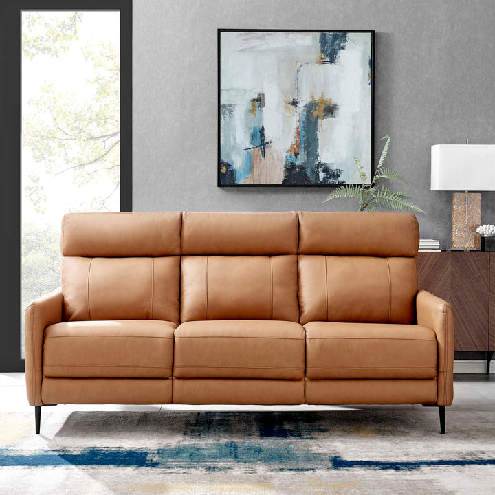 Huxley Leather Sofa in Tan