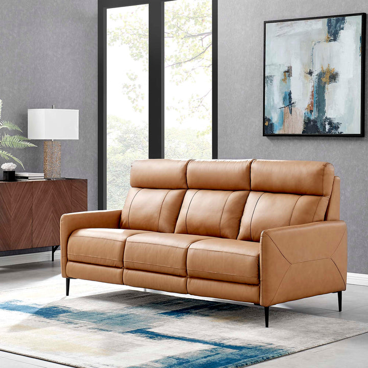 Huxley Leather Sofa in Tan