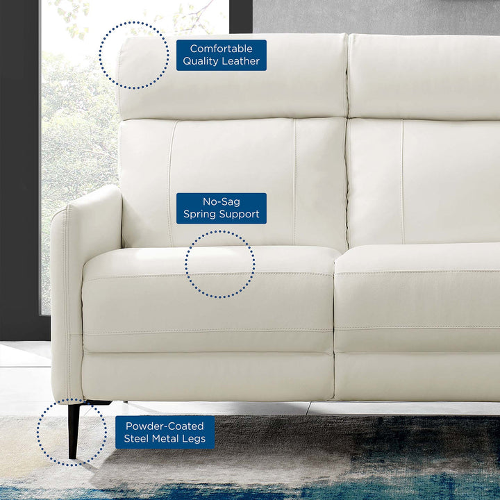 Huxley Leather Sofa in White
