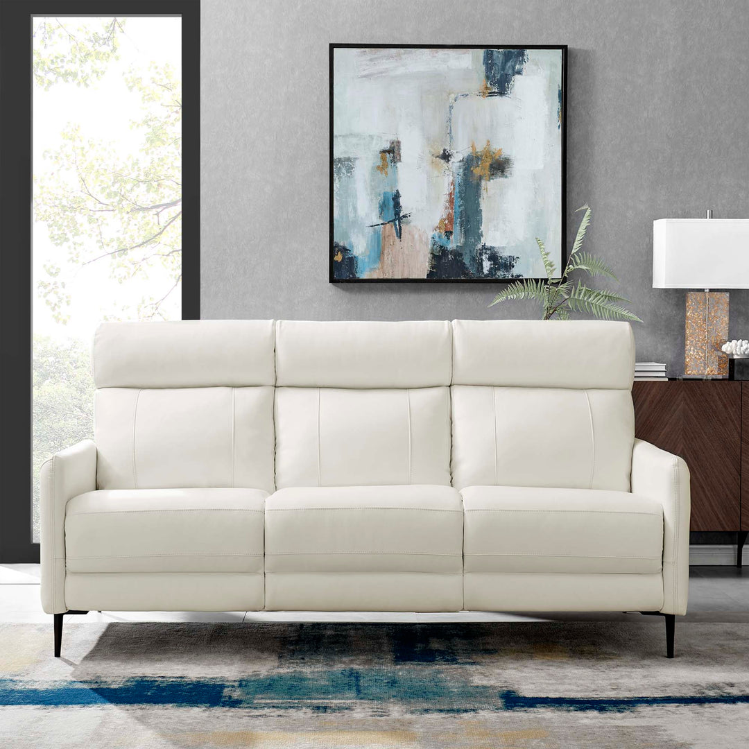 Huxley Leather Sofa in White