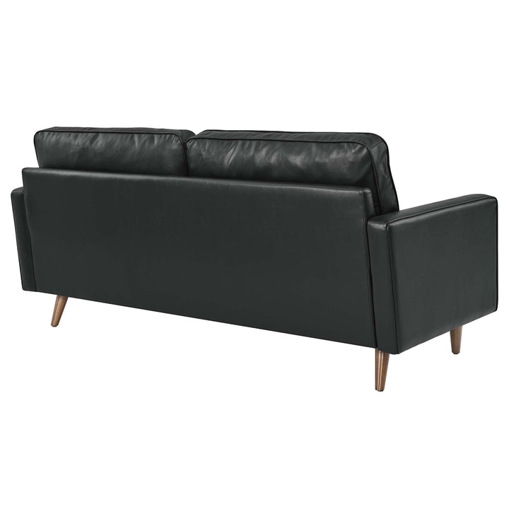 Valour Leather Sofa in Black