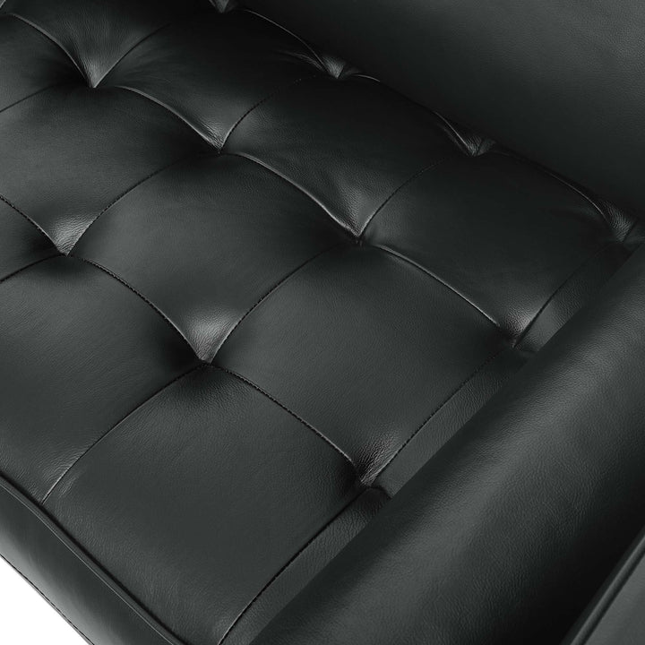 Valour Leather Sofa in Black