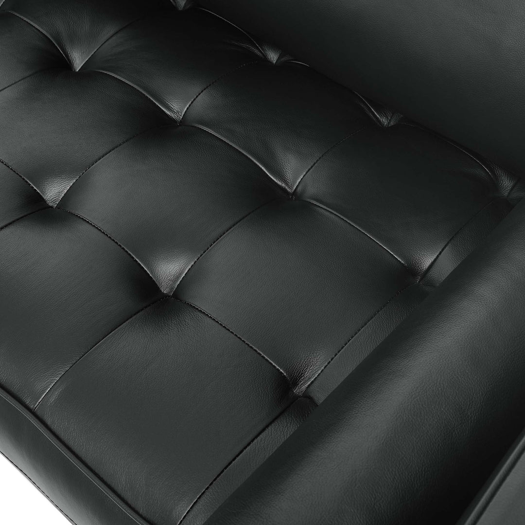 Valour Leather Sofa in Black