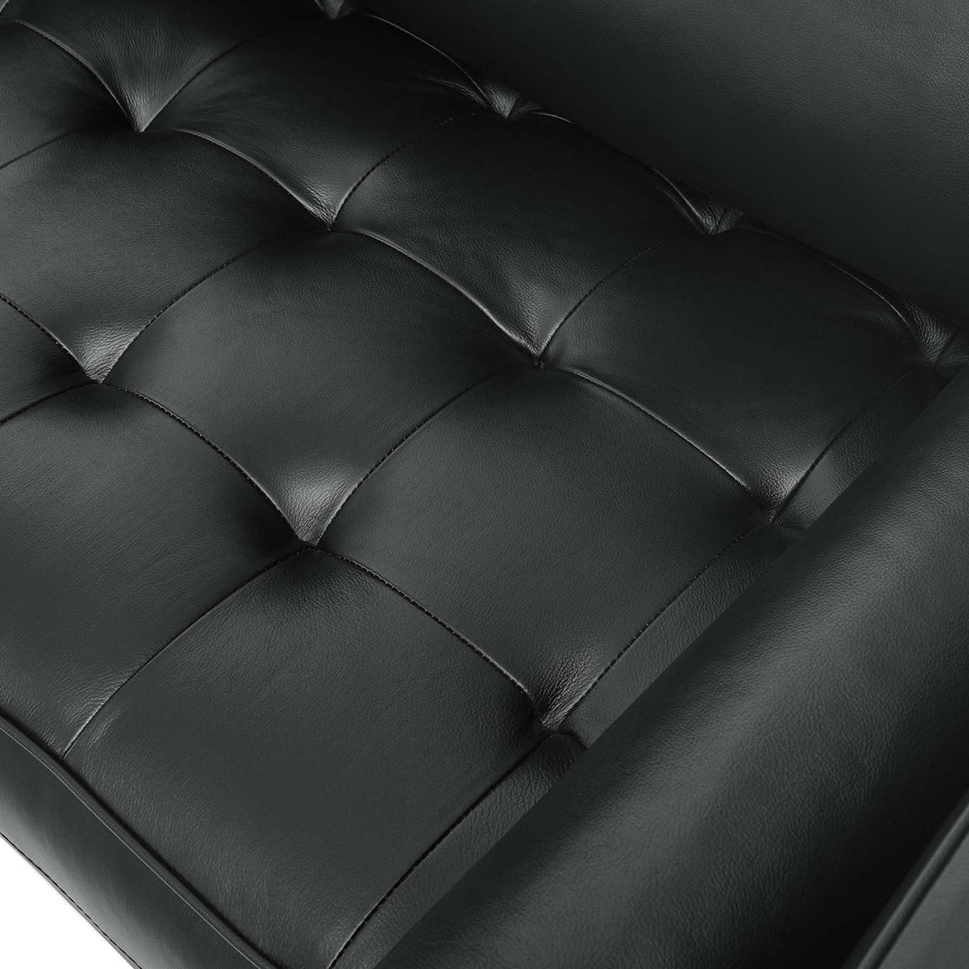 Valour Leather Sofa in Black