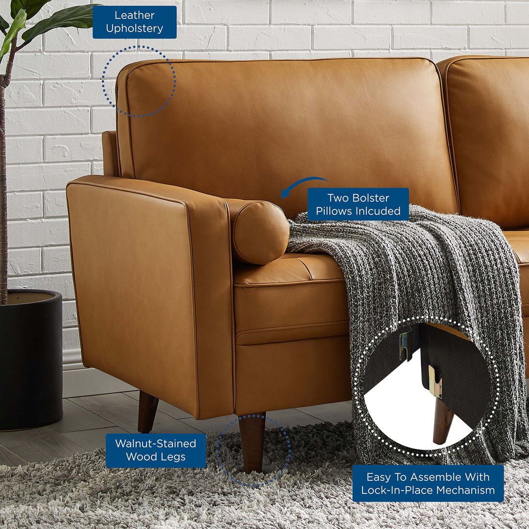 Valour Leather Sofa in Tan