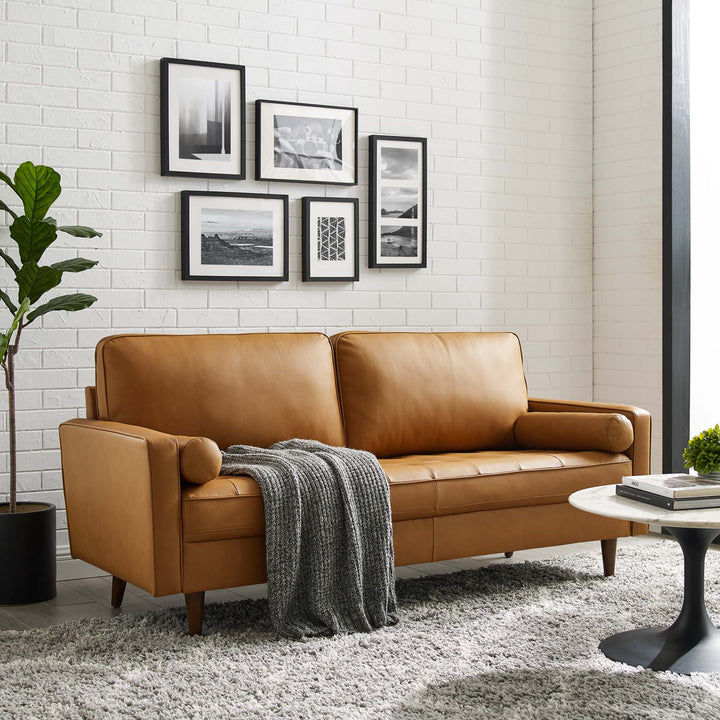 Valour Leather Sofa in Tan