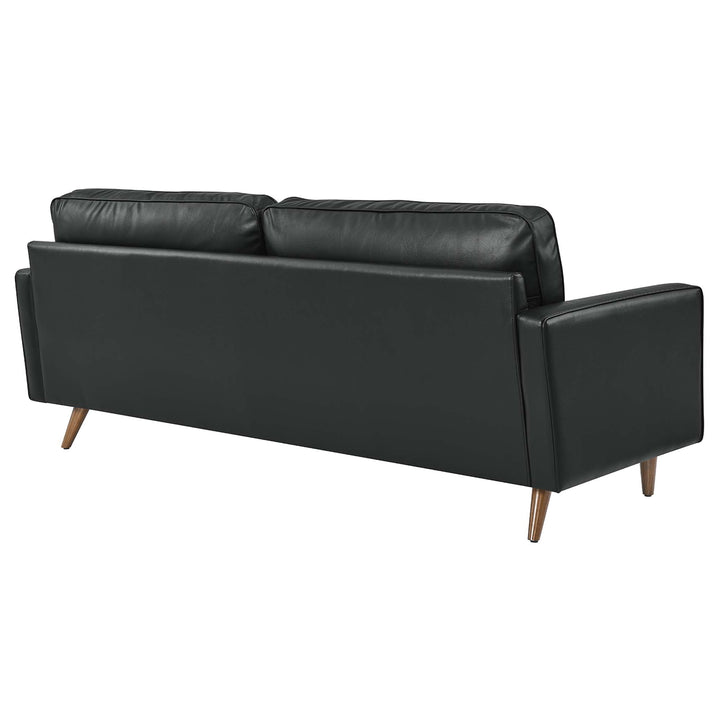 Valour 81" Leather Sofa in Black