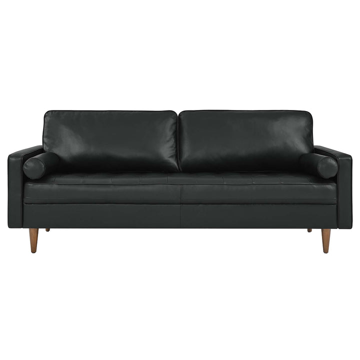 Valour 81" Leather Sofa in Black
