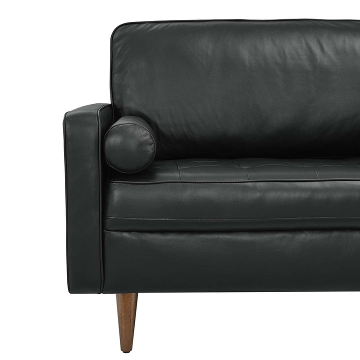 Valour 81" Leather Sofa in Black