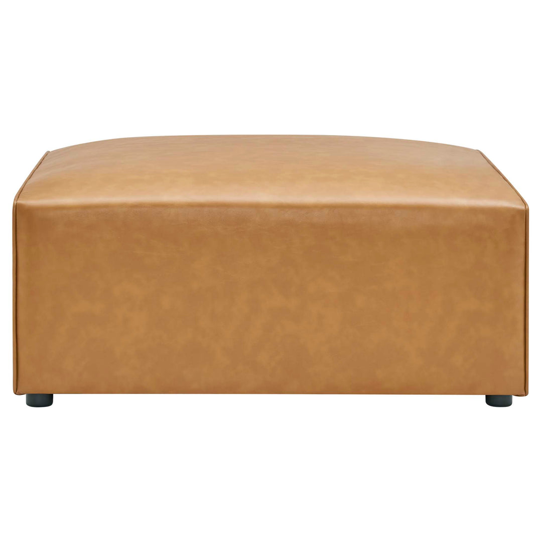 Mingle Vegan Leather Sofa and Ottoman Set in Tan