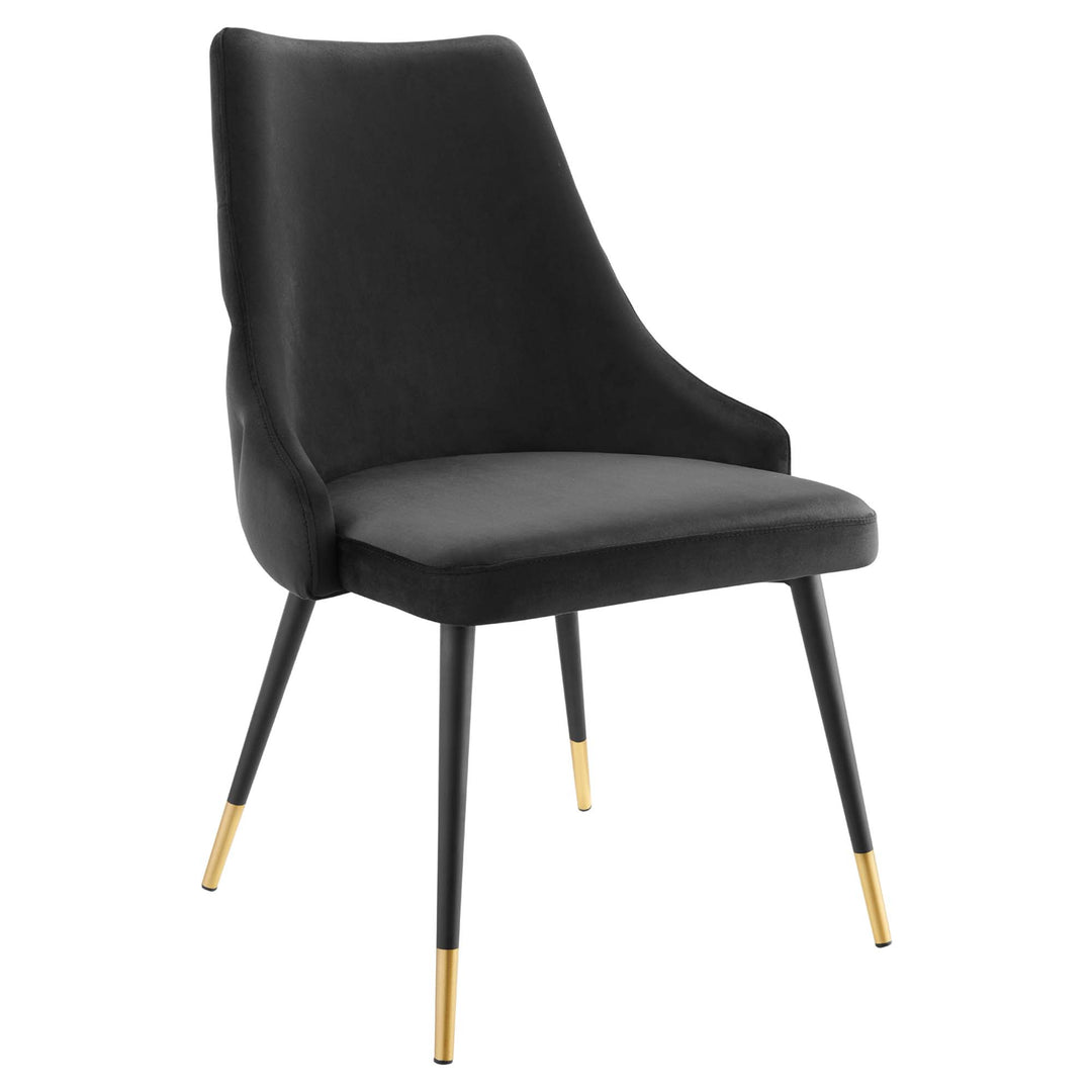 Adorn Performance Velvet Dining Side Chair Set of 2 in Black