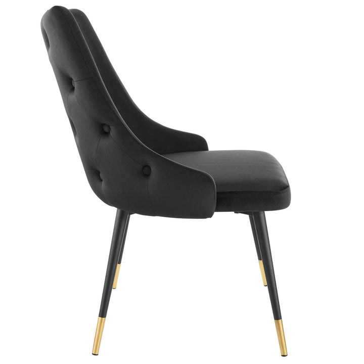 Adorn Performance Velvet Dining Side Chair Set of 2 in Black