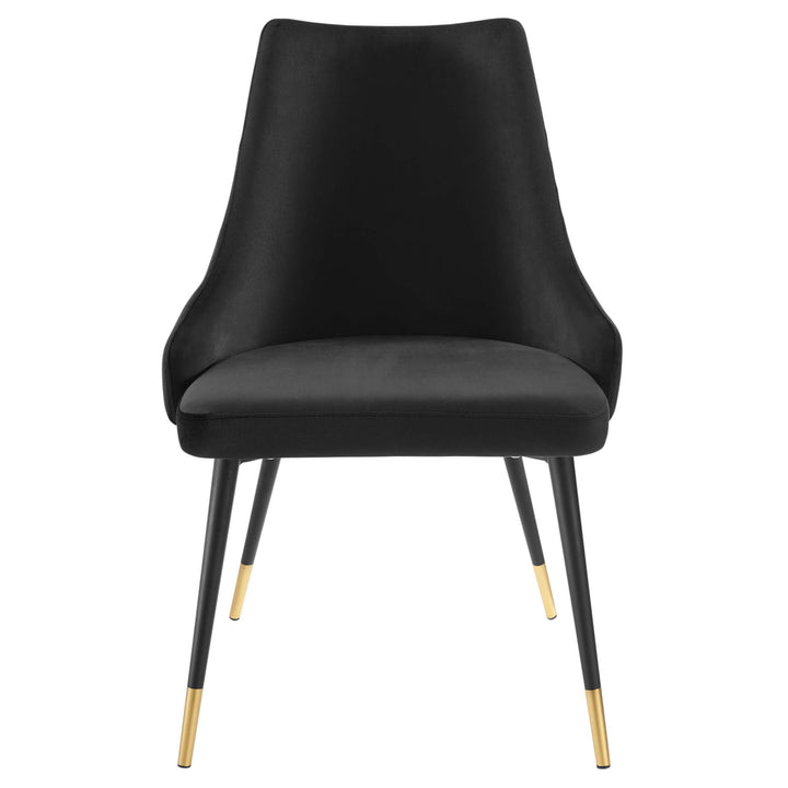 Adorn Performance Velvet Dining Side Chair Set of 2 in Black