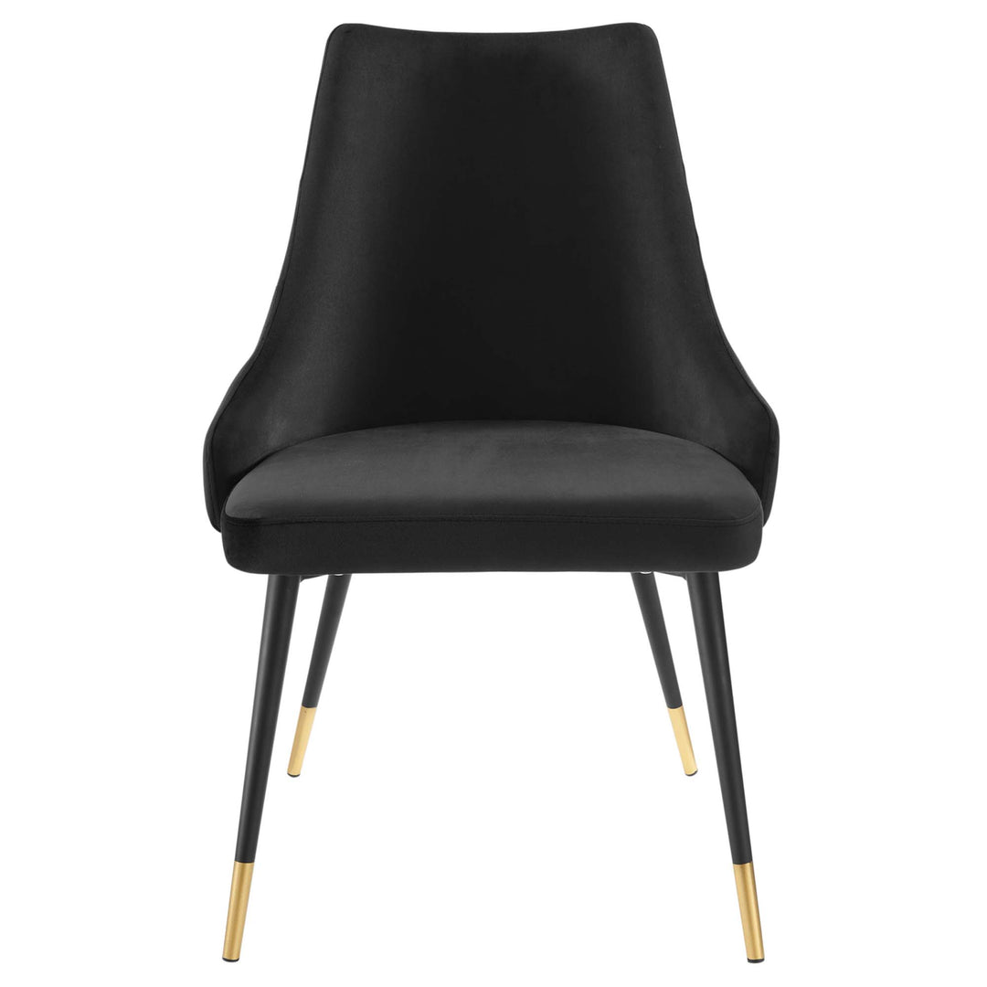Adorn Performance Velvet Dining Side Chair Set of 2 in Black