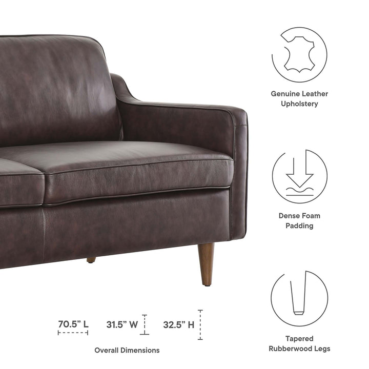 Impart Genuine Leather Sofa in Brown