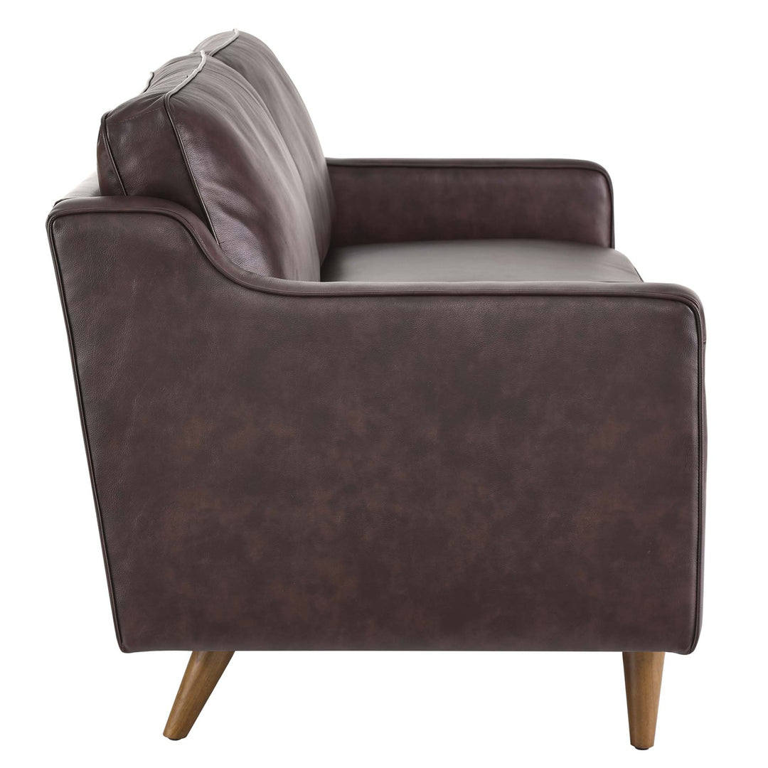 Impart Genuine Leather Sofa in Brown