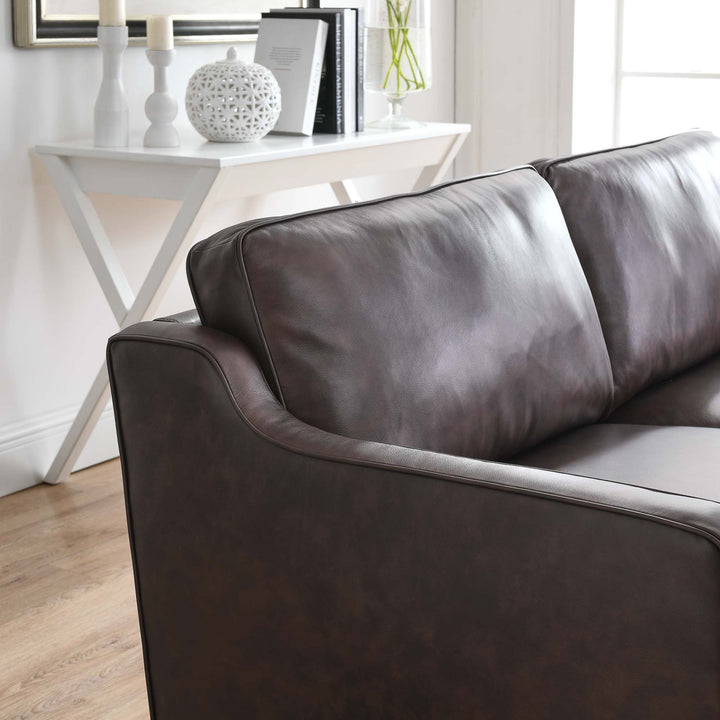 Impart Genuine Leather Sofa in Brown