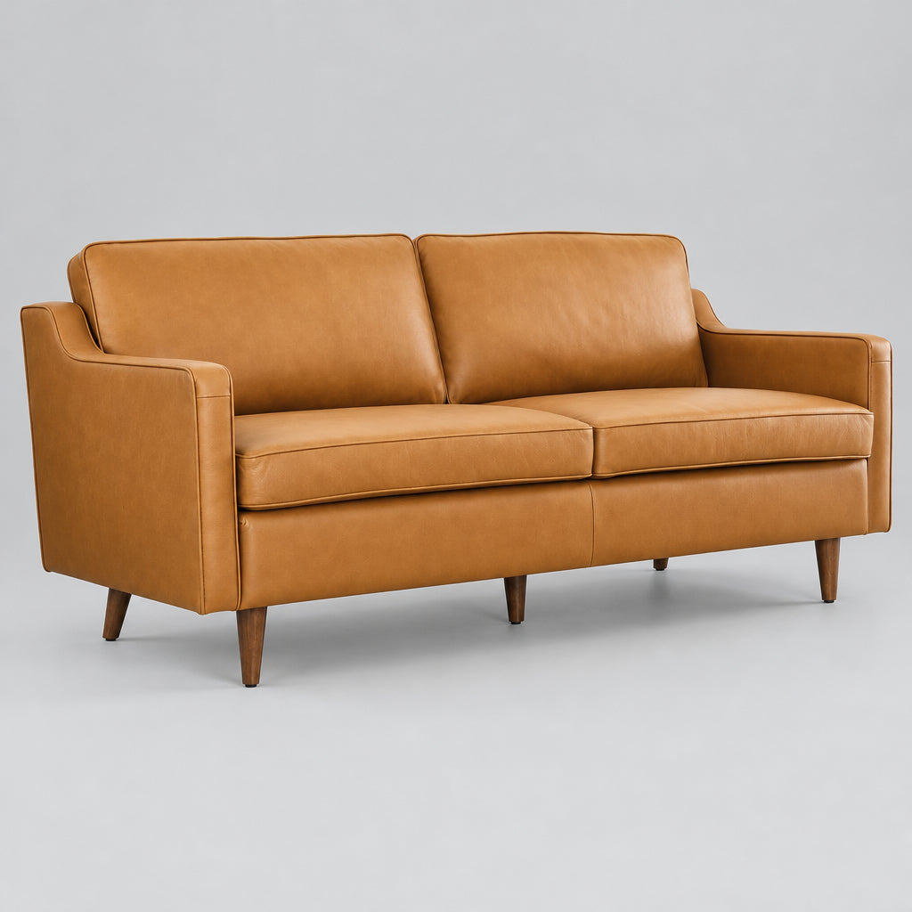 Impart Genuine Leather Sofa in Tan