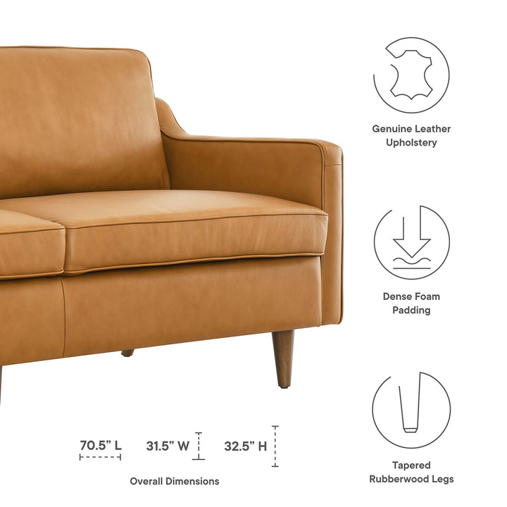 Impart Genuine Leather Sofa in Tan