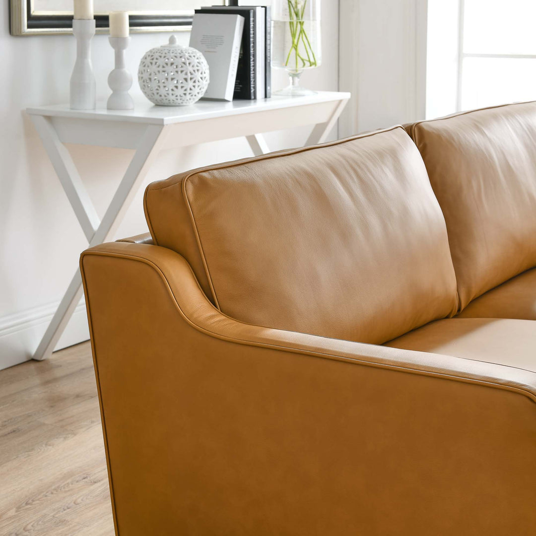Impart Genuine Leather Sofa in Tan