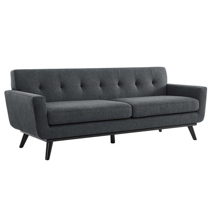 Engage Herringbone Fabric Sofa in Charcoal - detail