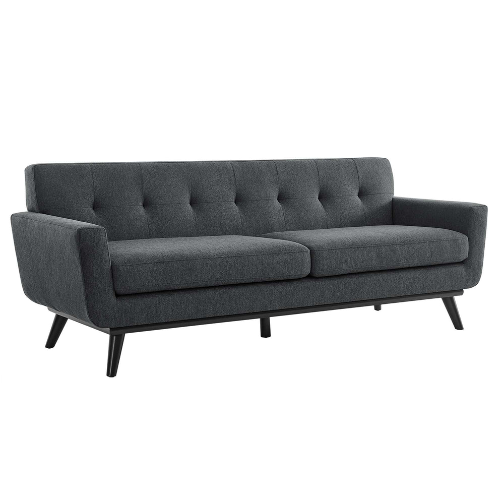 Engage Herringbone Fabric Sofa in Charcoal - detail