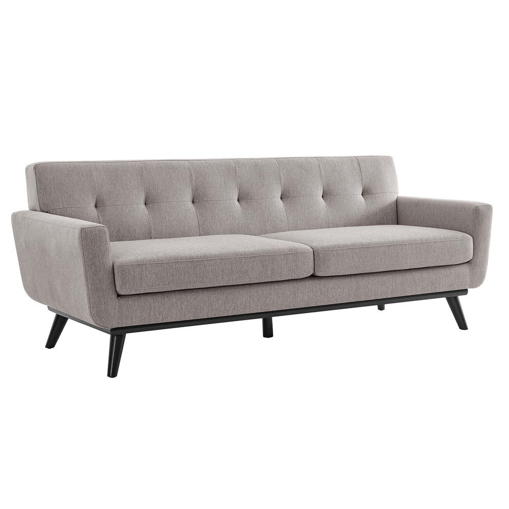 Engage Herringbone Fabric Sofa in Light Gray - detail