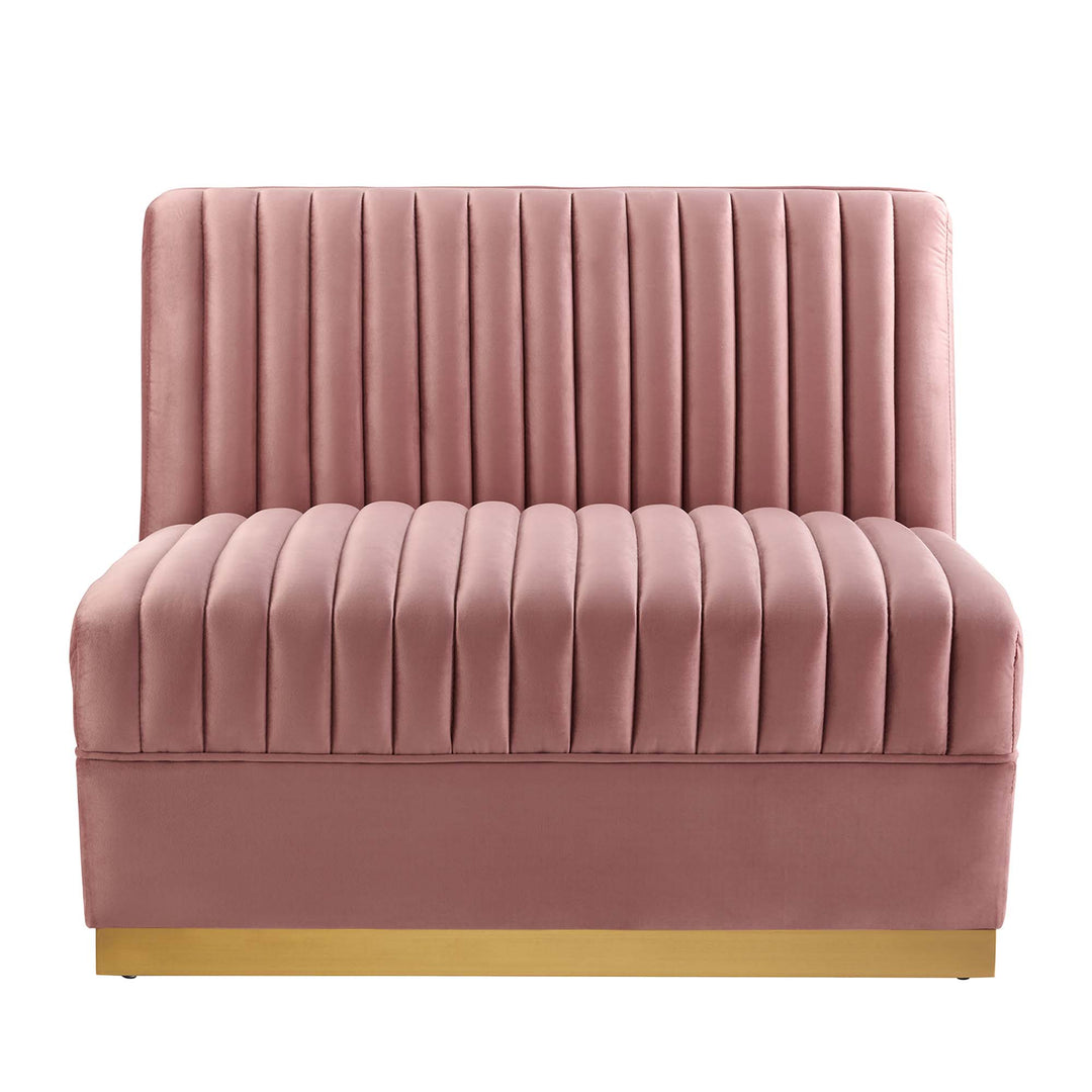 Sanguine Channel Tufted Performance Velvet 4-Seat Modular Sectional Sofa in Dusty Rose
