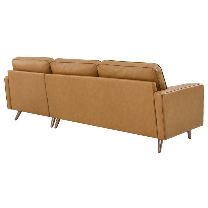 Valour 98" Leather Sectional Sofa in Tan