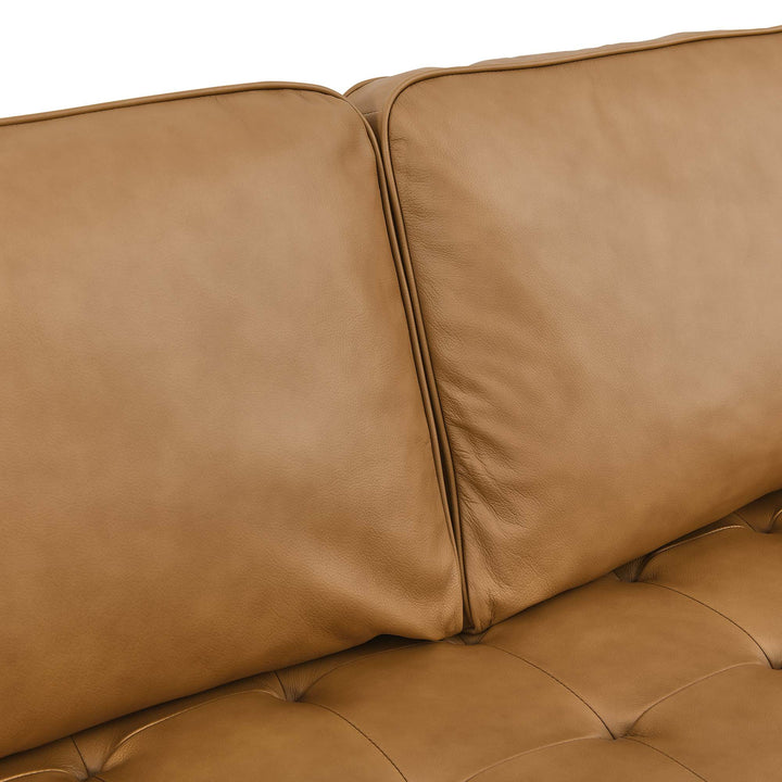 Valour 98" Leather Sectional Sofa in Tan