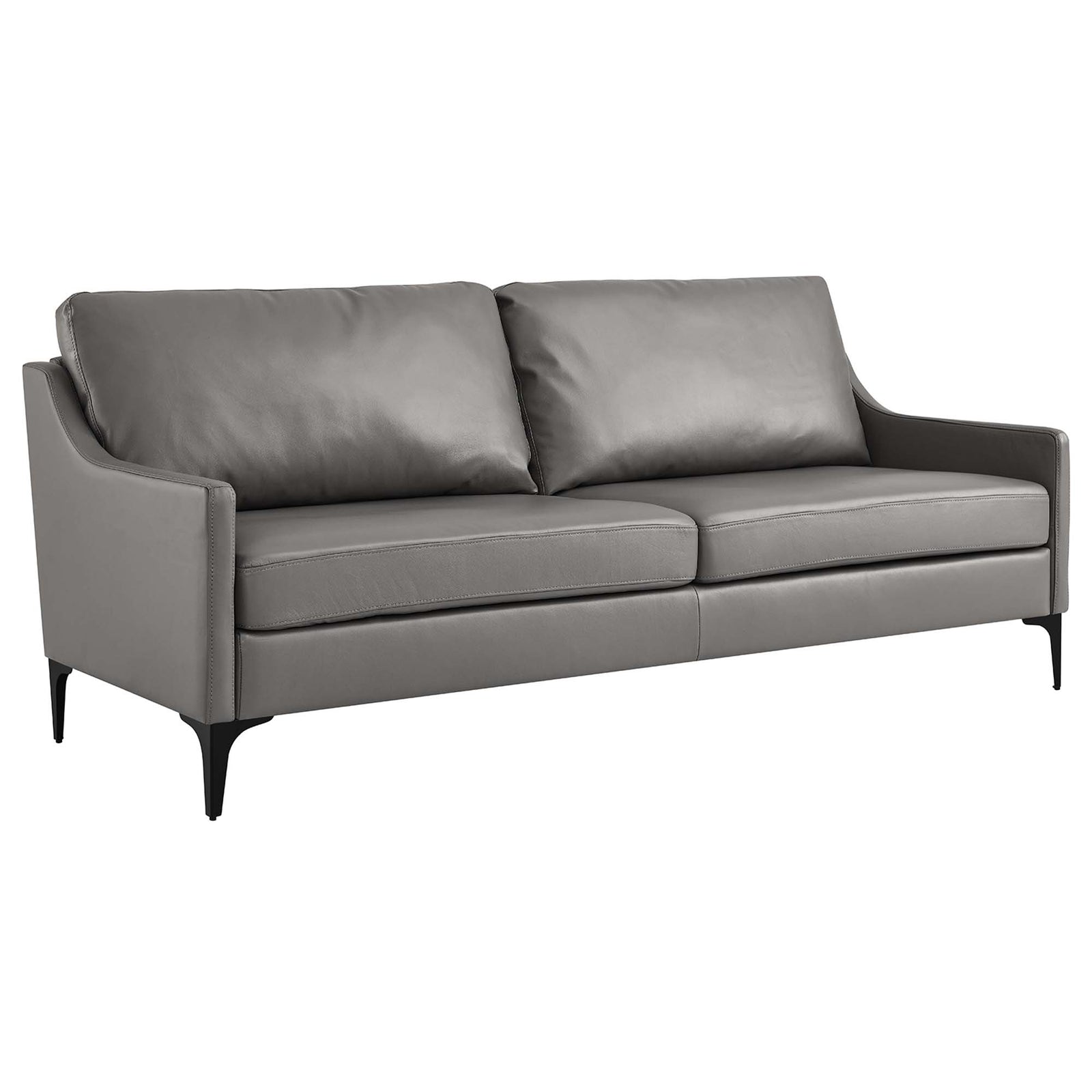 Corland Leather Sofa in Gray