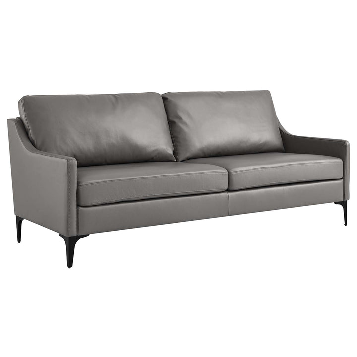 Corland Leather Sofa in Gray