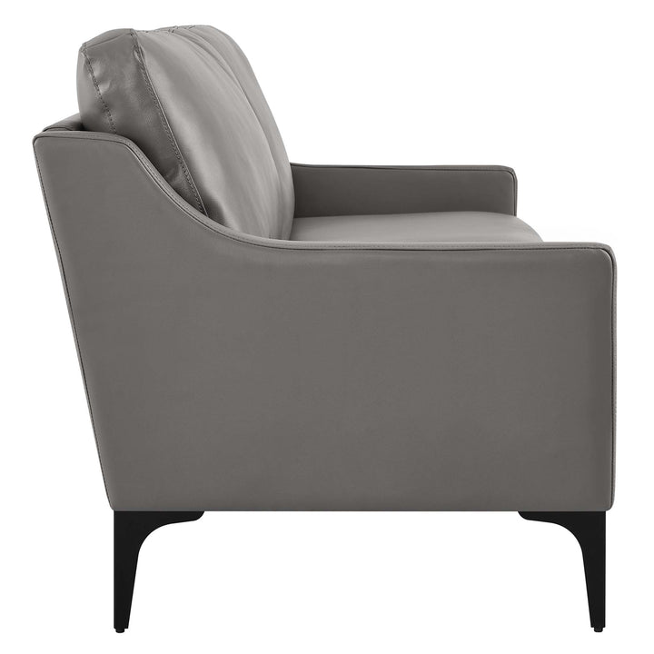 Corland Leather Sofa in Gray