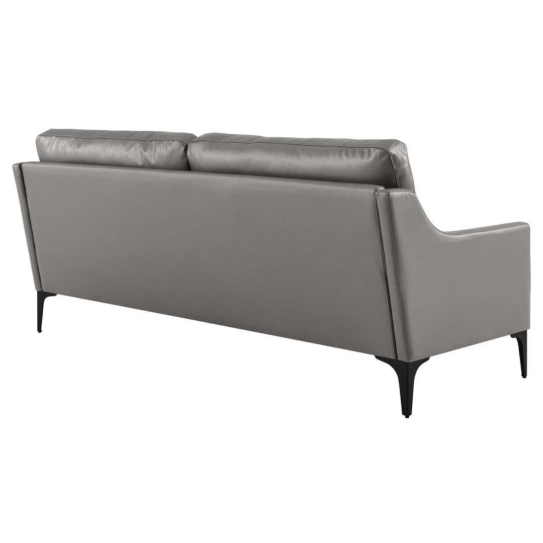 Corland Leather Sofa in Gray