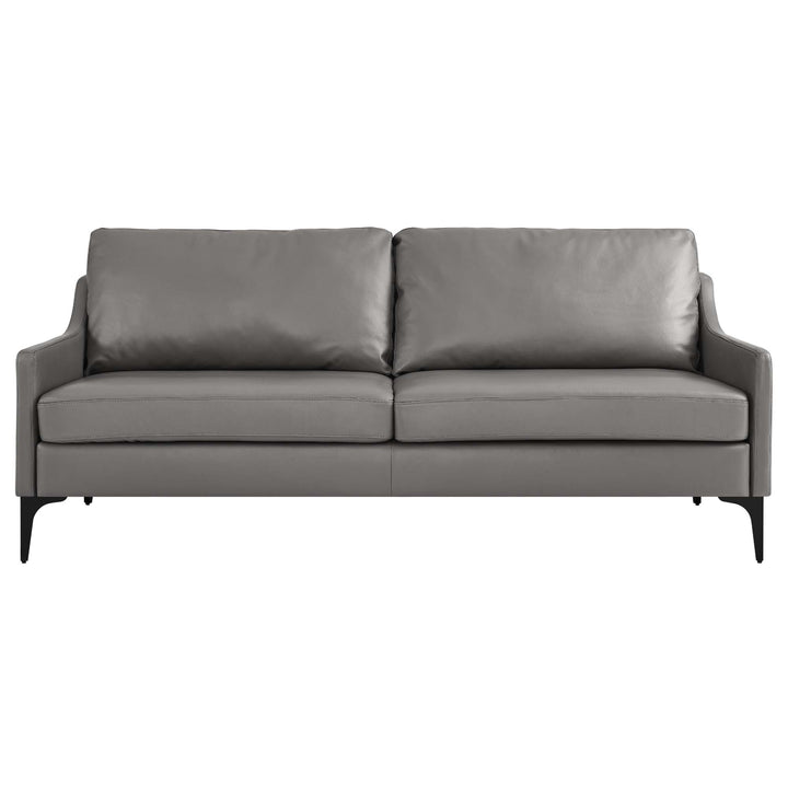 Corland Leather Sofa in Gray