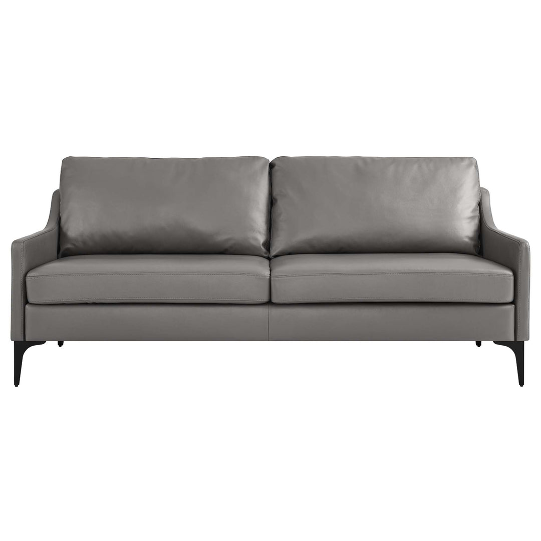 Corland Leather Sofa in Gray