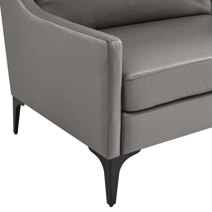 Corland Leather Sofa in Gray